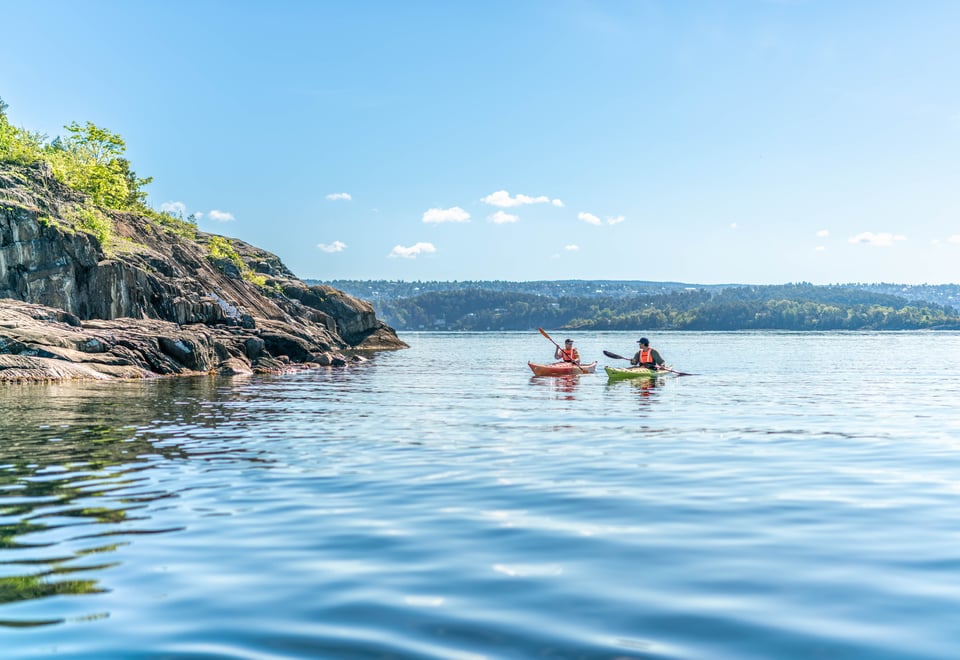 personer som padler på fjorden