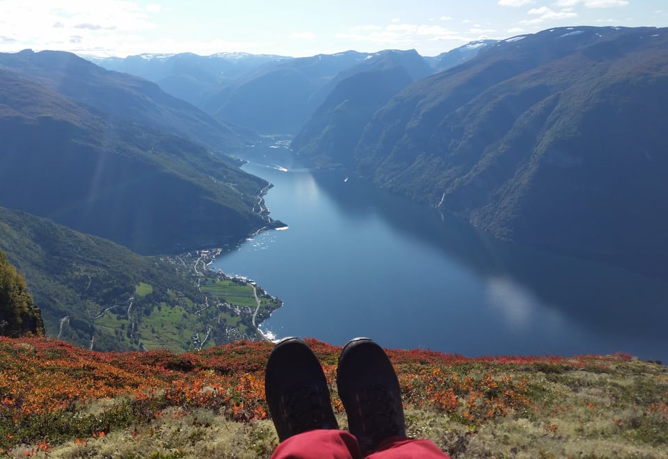 Utsikt frå Voldedalen til Aurlandsvangen og Flåm