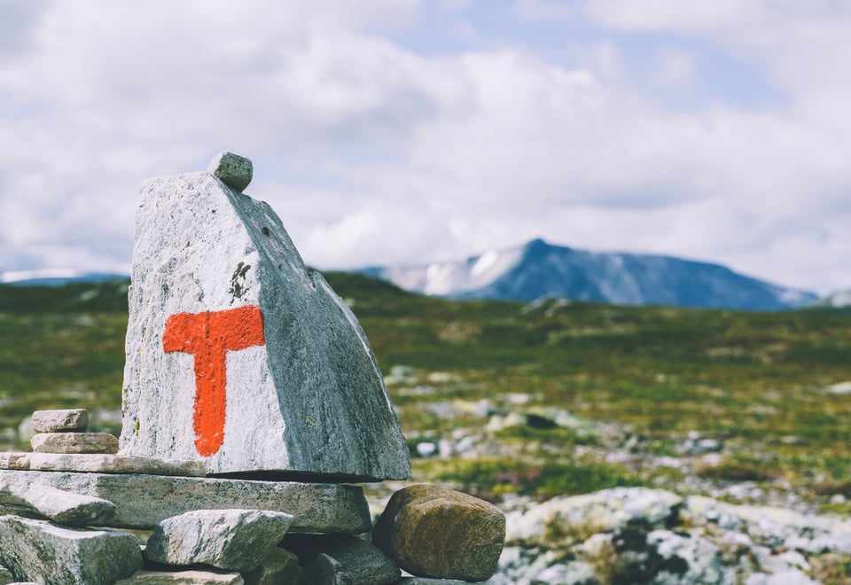 Første etappe av Trekanten i Trollheimen mellom Gjevilvasshytta og Trollheimen.