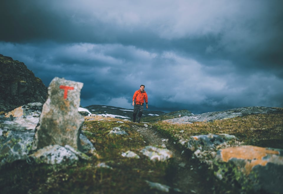 Andre uken av minutt for minutt gikk fem dager gjennom Jotunheimen. Bildet er fra første etappe fra Bøvertun til Sognefjellshytta.