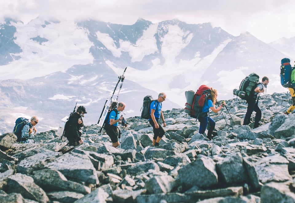 Andre uken av minutt for minutt gikk fem dager gjennom Jotunheimen. Bildet er fra andre etappe fra Sognefjellshytta til Fannaråkhytta.