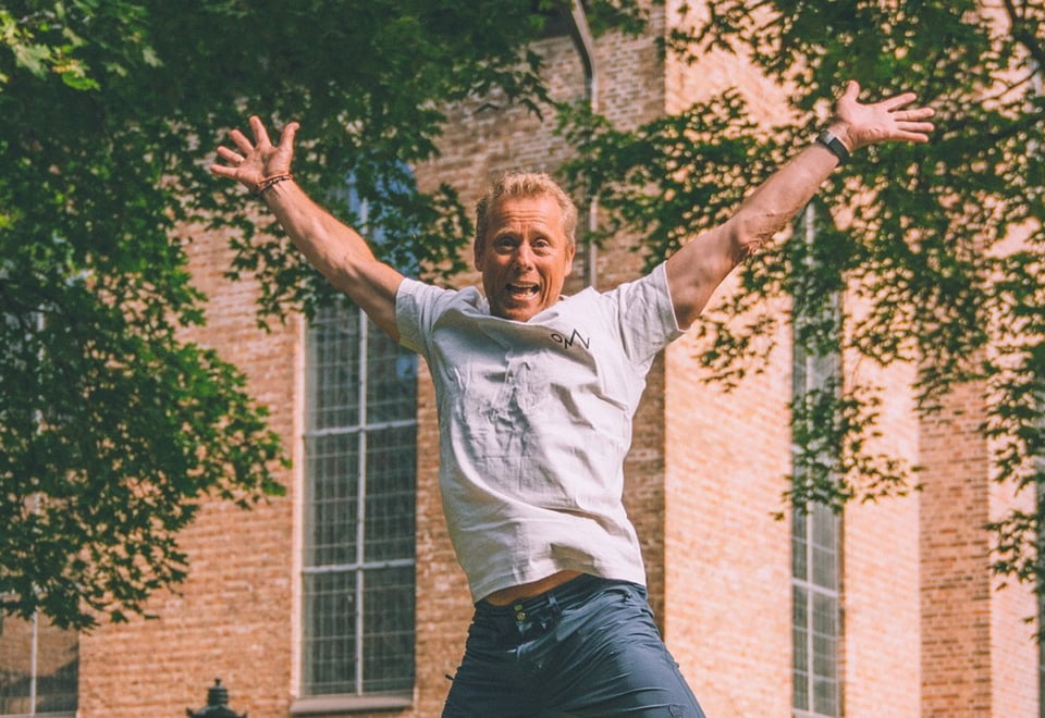 Daglig leder Henning Hoff Wikborg i Omveien t-skjorte.