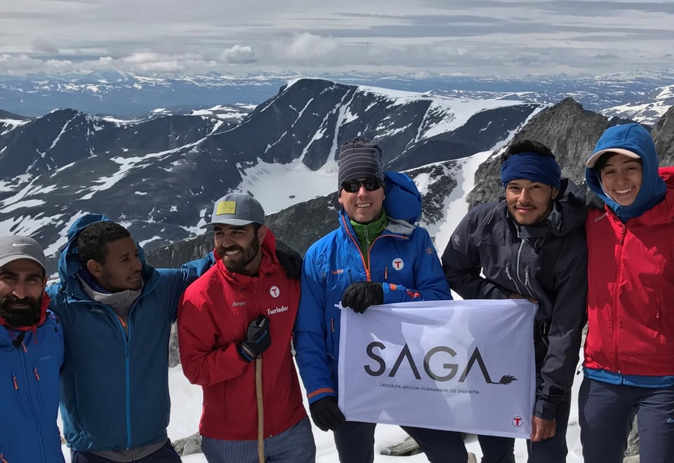 SAGA-gjengen når målet Snøhetta 7 juli 2017.