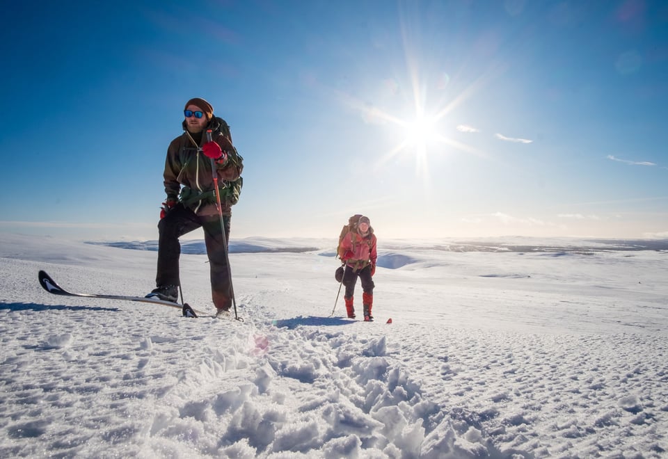 Skitur i fint vintervær til Store Kvia og Borkebua på Ringebufjellet.