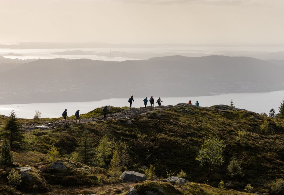 På vei mot Sandviksfjellet. 7-fjellsturen i Bergen