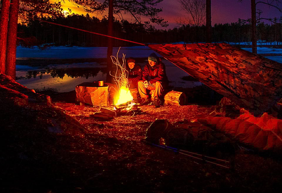 Bålhygge på Heddalsåsen (Notodden).