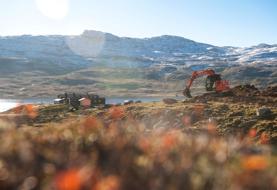 Bilde fra bygginga av mikrokraftverket på Iungsdalshytta