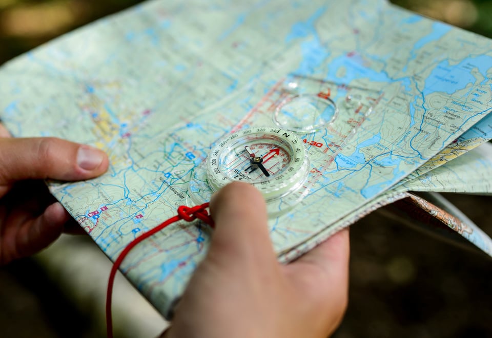 kompass på kart