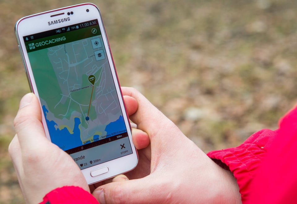  Torgrim Nilsen fra Skiforeningen viser fram geocaching.