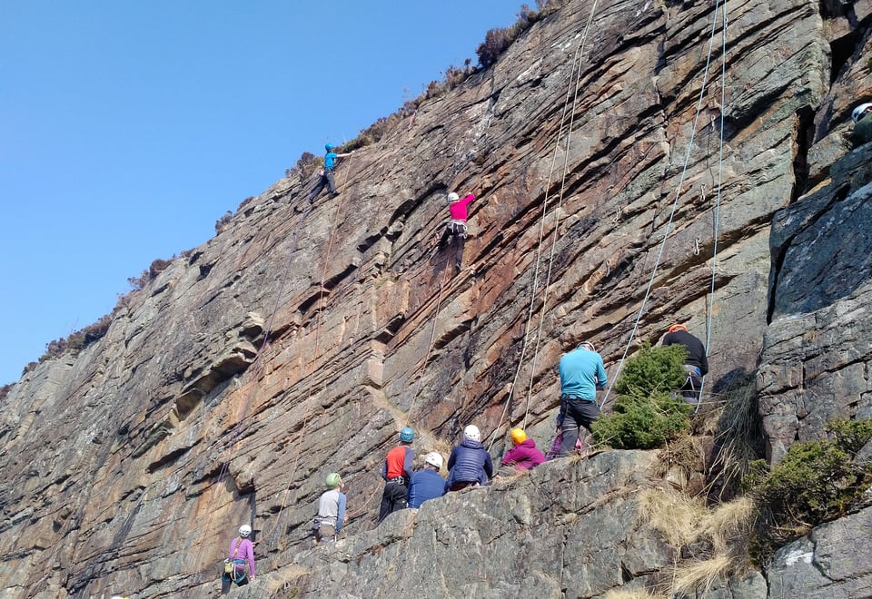 Klatrekurs - innføringskurs i utendørsklatring. Uteveggen, Sotra 