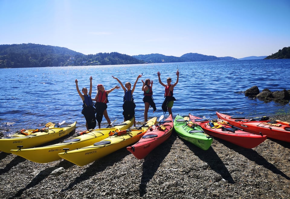 Havkajakkurs for ungdom på Mule Varde, juni 2021.