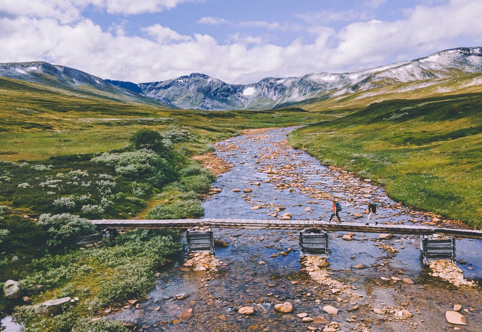 Første etappe av Trekanten i Trollheimen mellom Gjevilvasshytta og Trollheimen. 