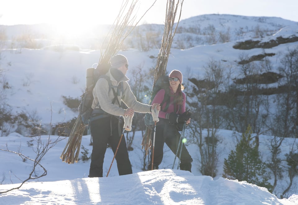 Kvisting fra Lid til Høgabu turisthytte i Bergsdalen, 19.2.25.