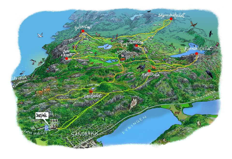 Løypekart 7-nutsturen 2025