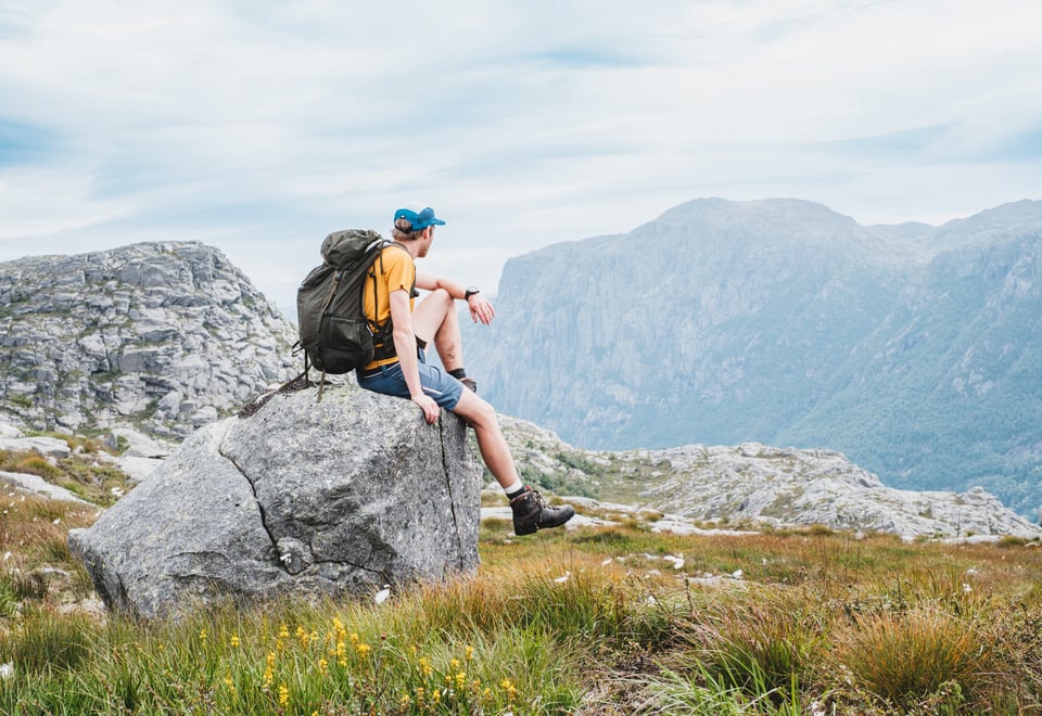 Holtaheia, Strand kommune. Fra Krofjell, torvløa, flyvrak fra thunderjet-ulykken i 1953, minnesmerket for flyulykken i 1961 og Topphøna.

Fra ryggen på Topphøna, med utsikt mot Reinarknuten.