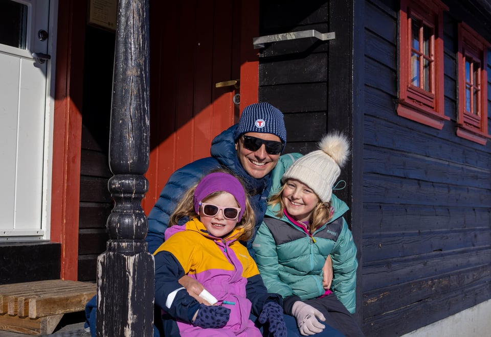 Vinterferiestemning på Ådneram turisthytte i Sirdal.