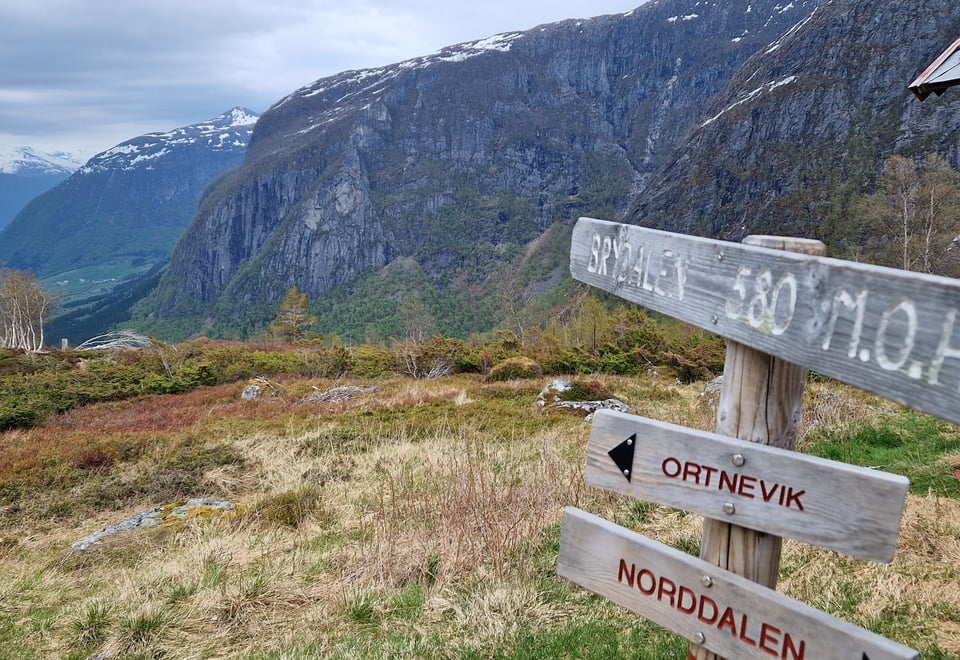 Brydalseter opp fra Ortnevik - vår 2023