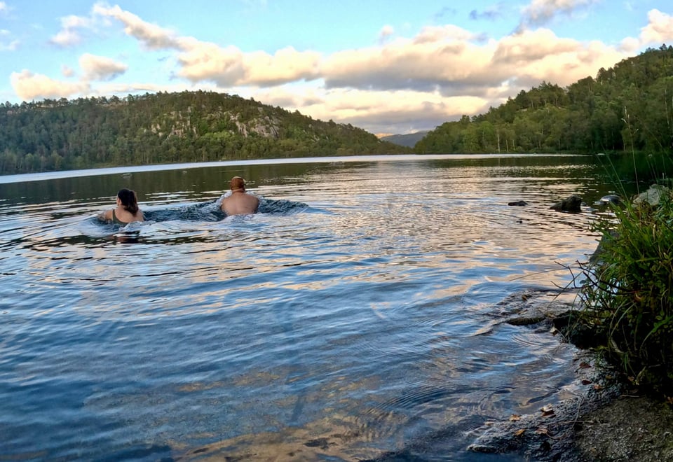 Badeplass ved Grindavannet på Hommersåk.