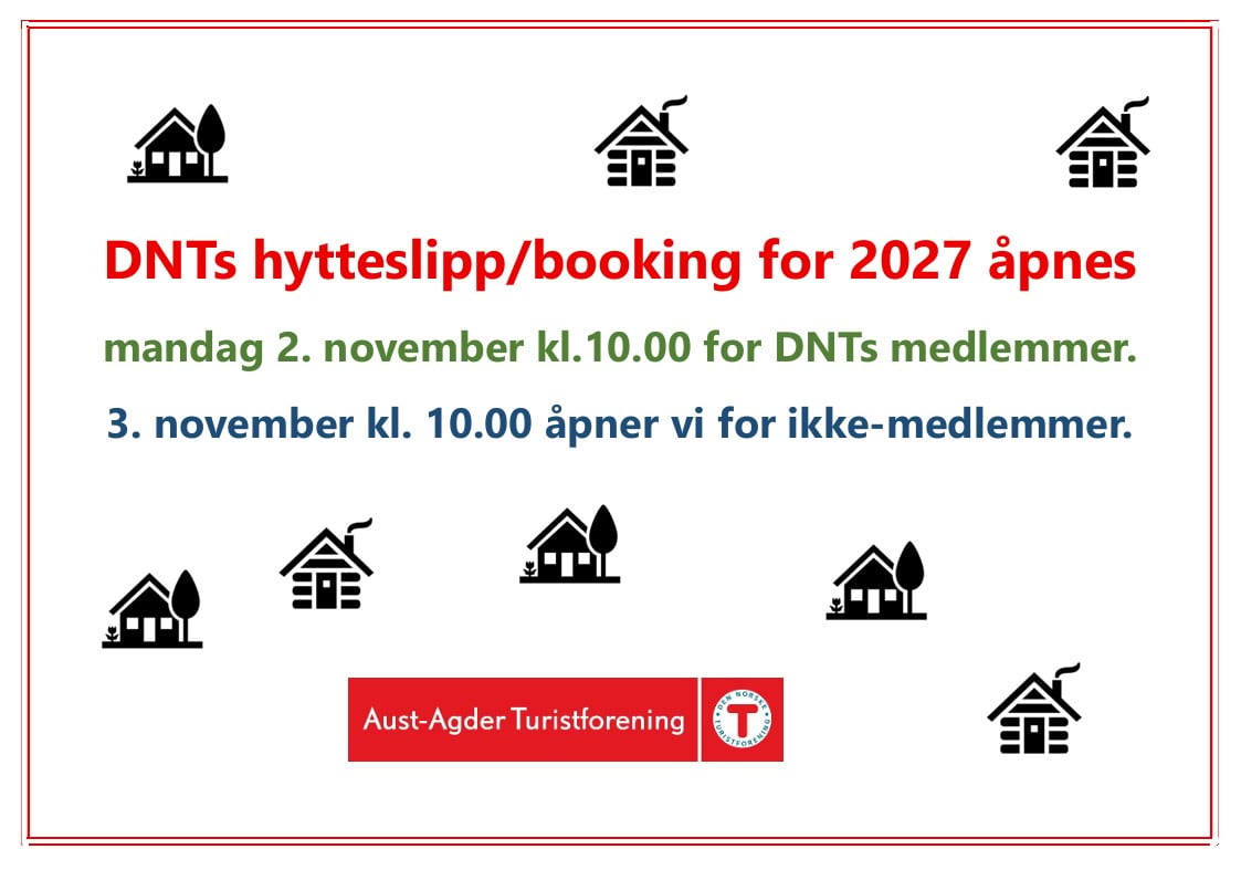 Hytteslipp 2 november kl 10
