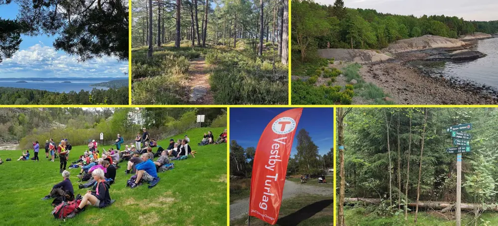 Kollasje med bilder fra turer med Vestby turlag