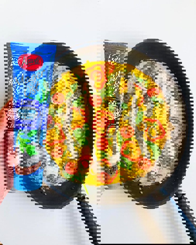 panne med omelett med smøreost