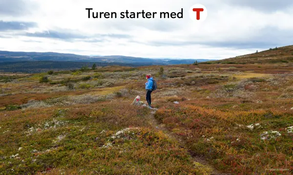 Dame på fjelltur.