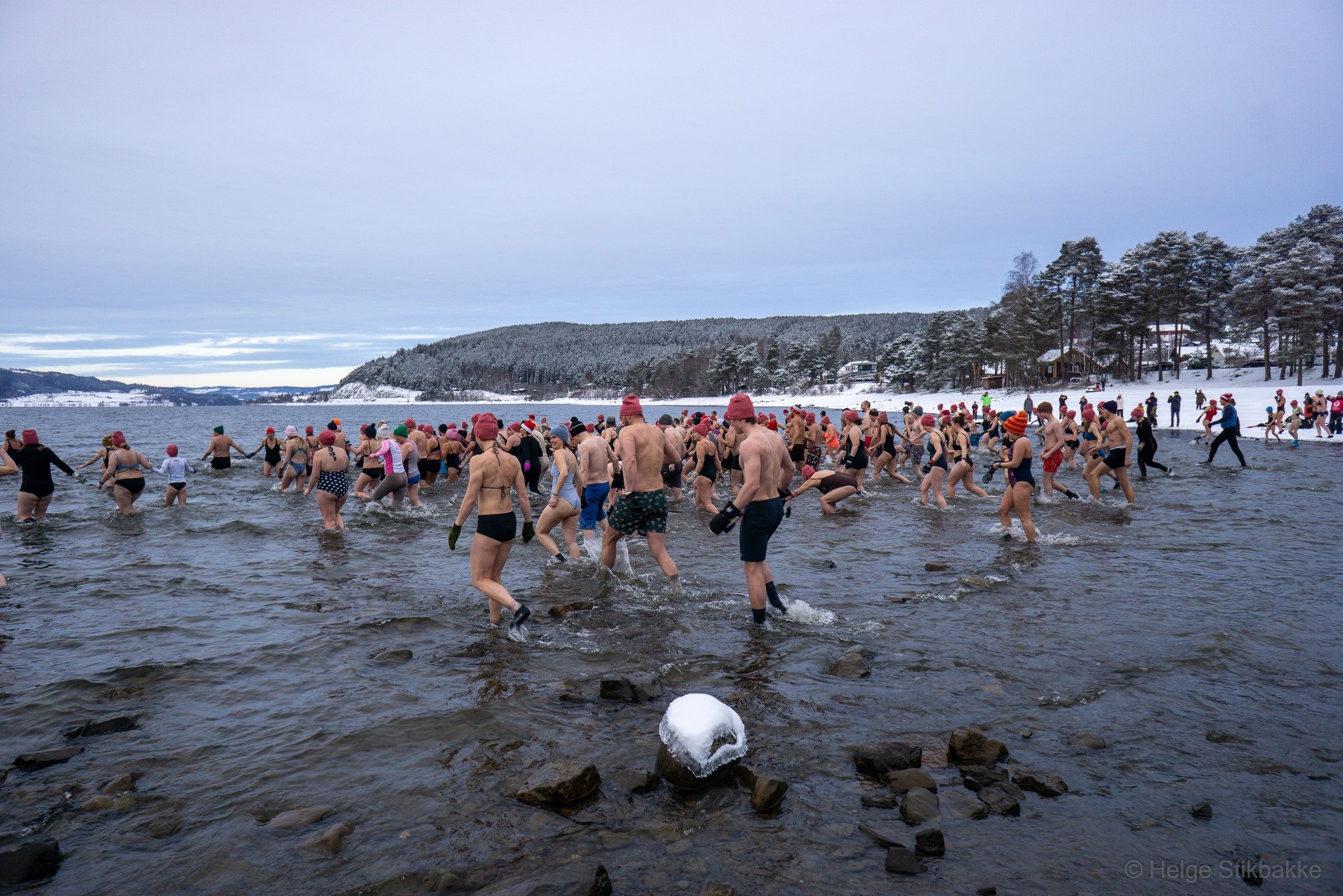 Isbadere p&aring; vei ut i Mj&oslash;sa