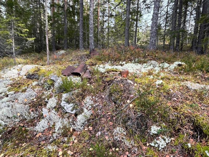 Rester av hytte