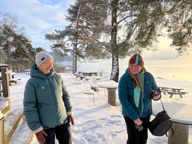 To damer g&aring;r tur