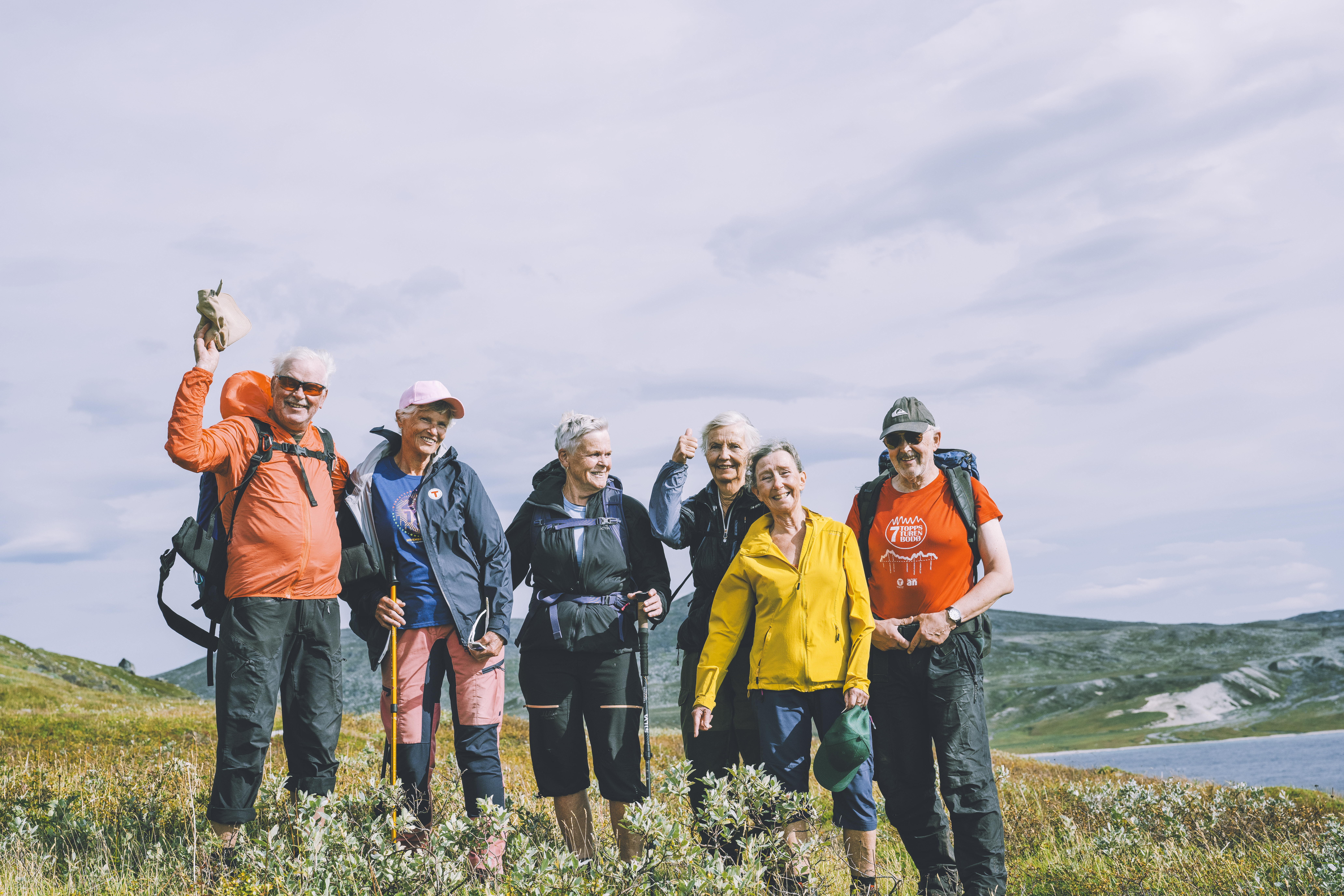 Turg&aring;ere som smiler til kamera p&aring; Saltfjellet
