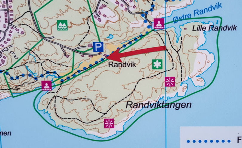 Kart over Randviktangen