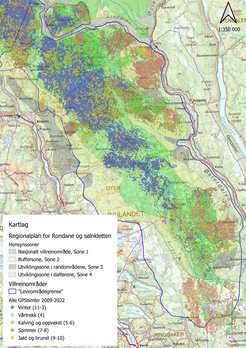 Alle GPSsimler 2009-2022 Rondane sør 