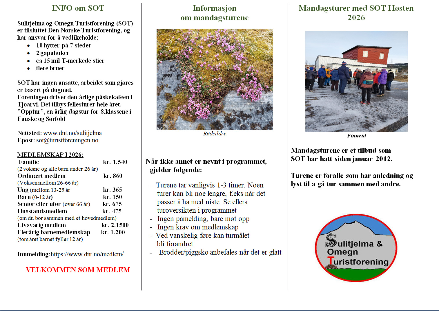 Mandagsturene v&aring;r og vinter 2026