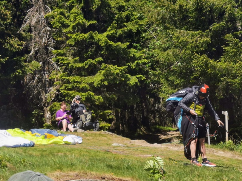 Paraglider gjør klar.