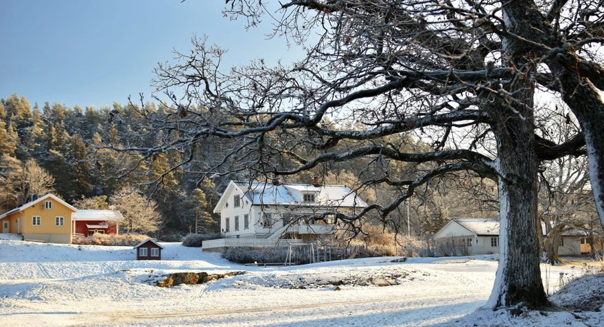 Breivoll Gård, uteområde på vinteren