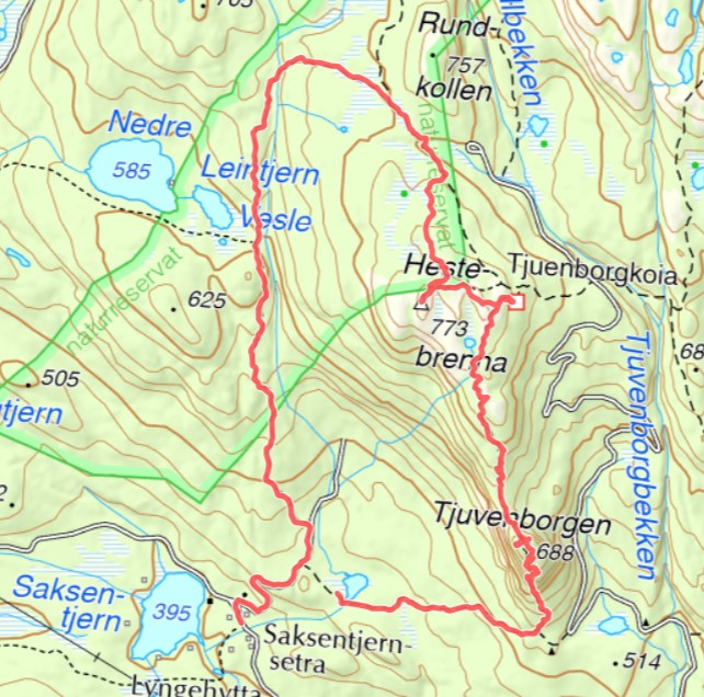 Plott av turen. Data: Tove Bergli Halvorsen