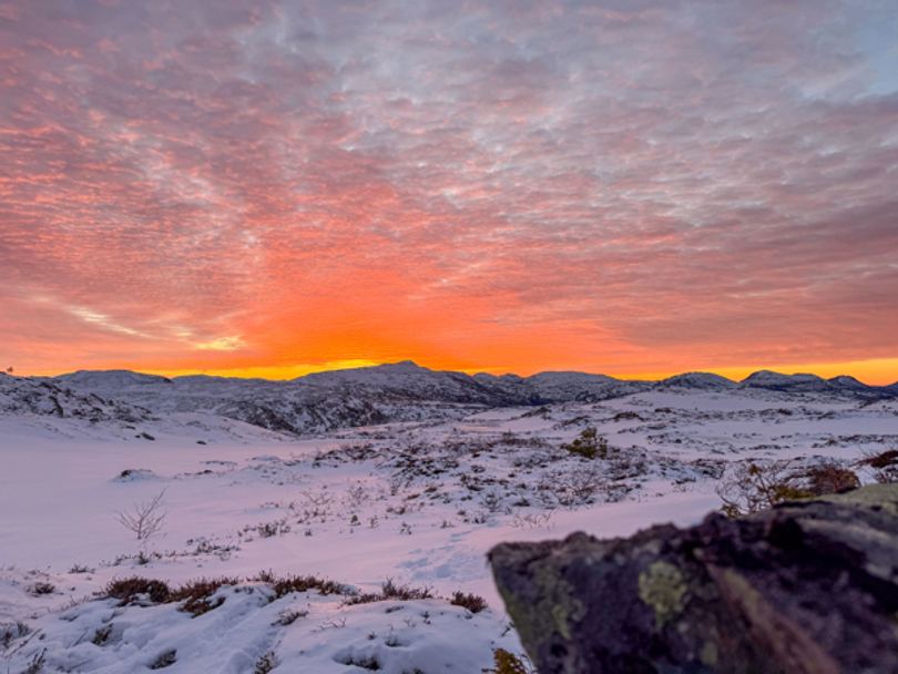 Solnedgang i fjellet