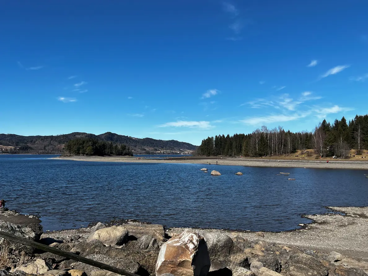 Mjøsa med lav vannstand