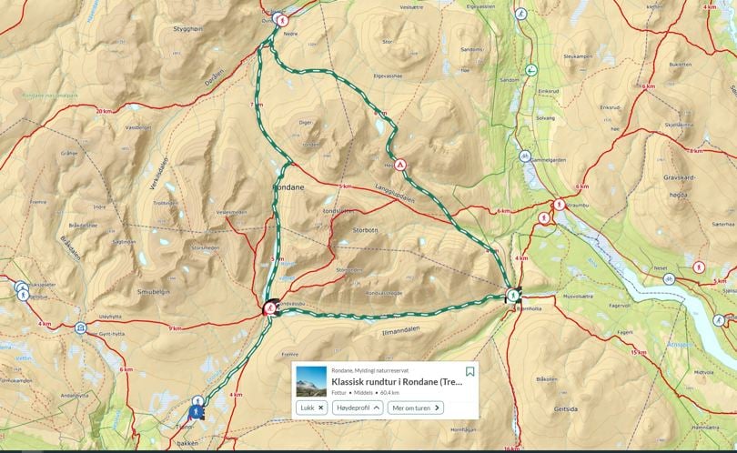 Map over Rondane