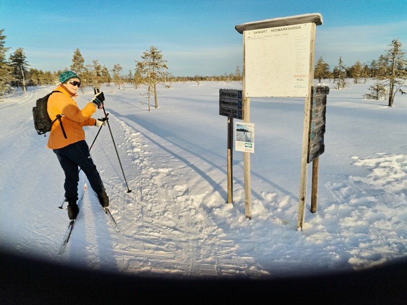 Dame på skitur.