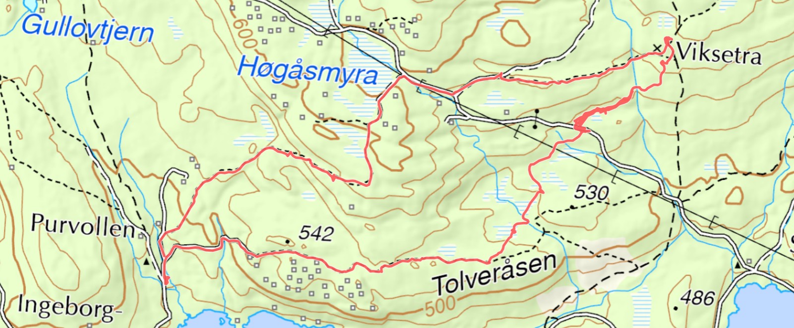 Plott av turen. Data: Karsten Lien