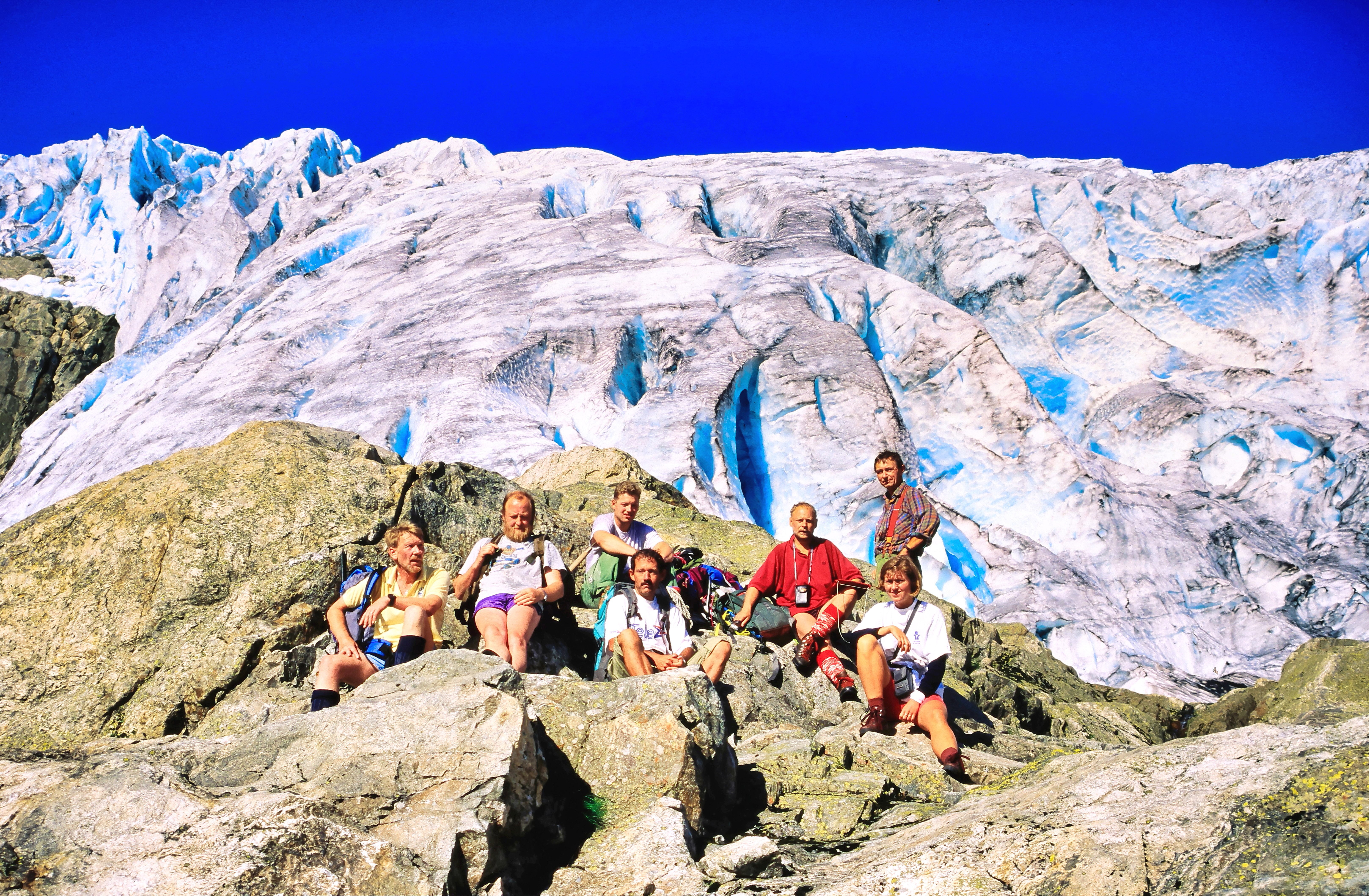 Fjellsportgruppa ved Buerbreen august 1994.