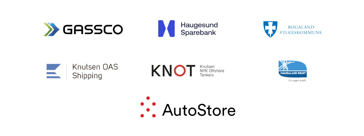 Logoene til sponsorene Gassco, Haugesund Sparebank, Haugaland Kraft, AutoStore, Rogaland fylkeskommune, Knutsen OAS shipping og Knutsen NYK Offshore Tankers.