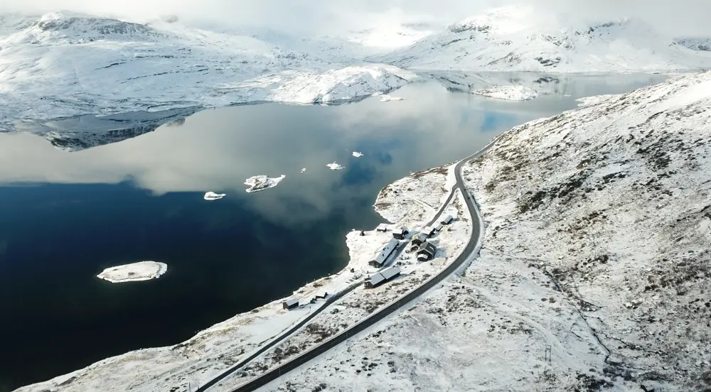 Drone over Haukeliseter høst 2023.