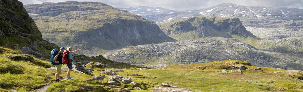 Ruten Stavali–Dronningstien–Kinsarvik, august 2023.