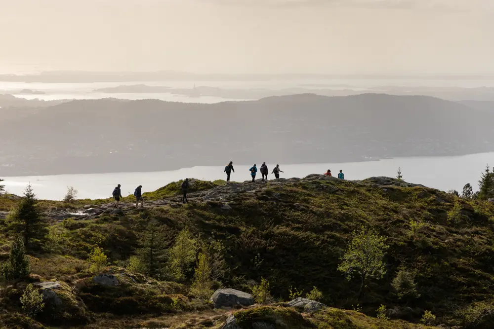 På vei mot Sandviksfjellet. 7-fjellsturen i Bergen