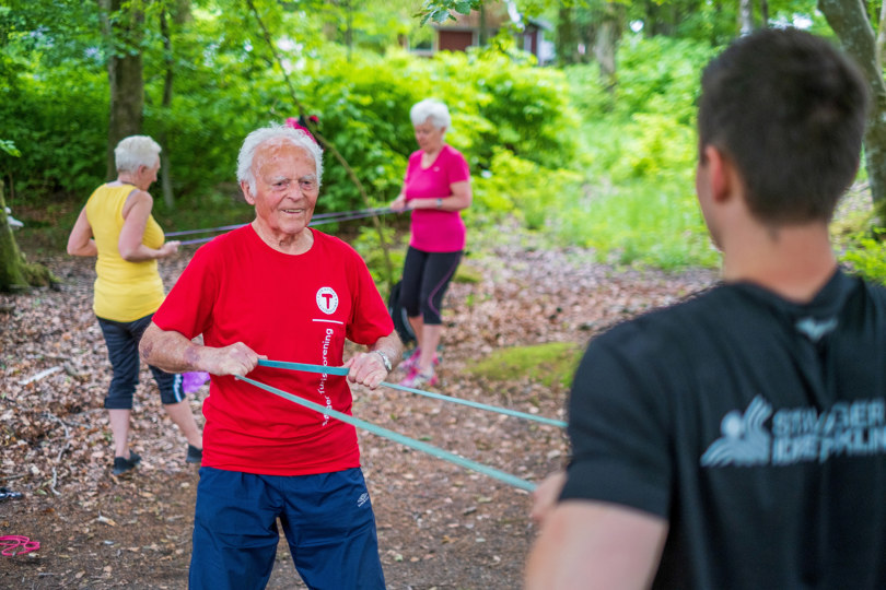 Bilder fra Friluftstrimmen ved Mosvatnet 7. juni 2022. Senior, seniortrim, trim, trening, friluft, sprek, aktiv i 100.