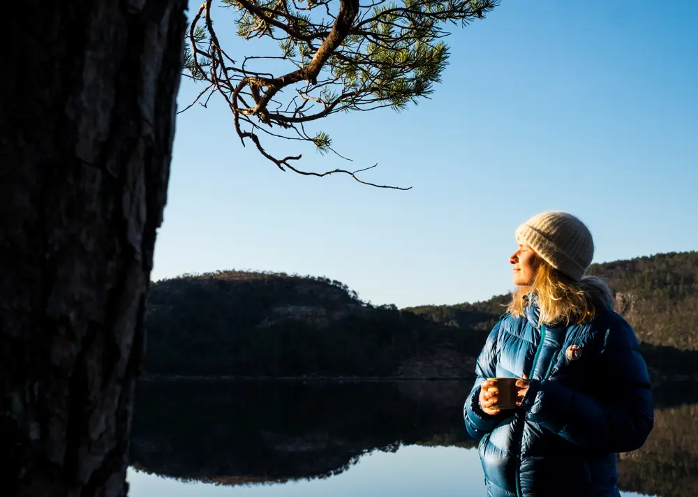 Telttur til Gåsavatnet, nærtur i Strand kommune i Rogaland. På bildet er Mari Stephansen, kommunikasjonsrådgiver i DNT.