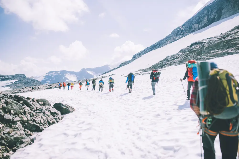Andre uken av minutt for minutt gikk fem dager gjennom Jotunheimen. Bildet er fra andre etappe fra Sognefjellshytta til Fannaråkhytta.