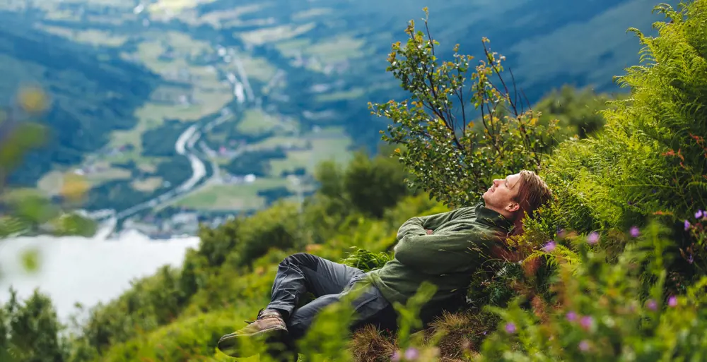Turen gikk opp Saksa toppen, hvor pauser underveis brukes til å nyte den norske natur